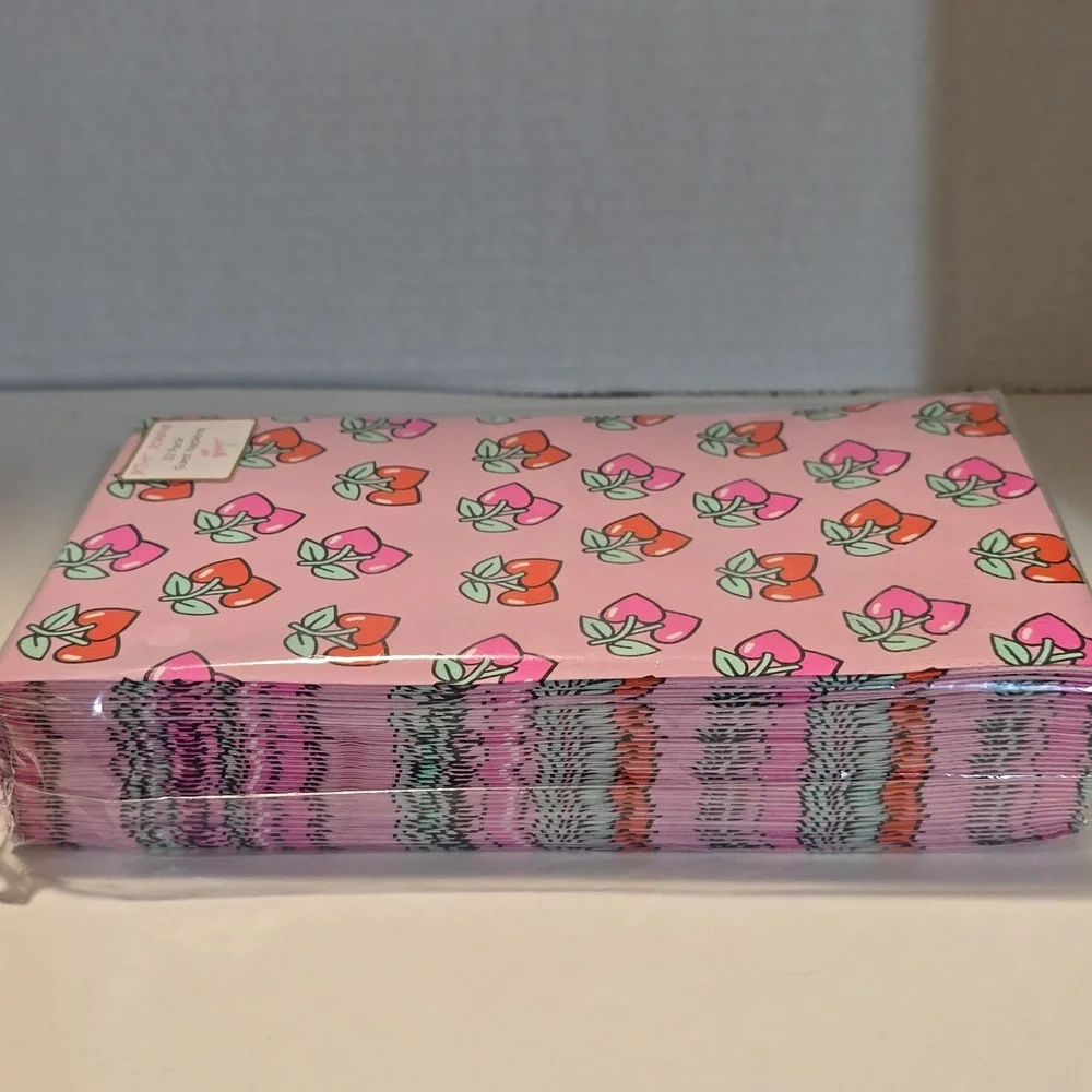 Betsey Johnson Red and Pink Cherry Hearts Napkins